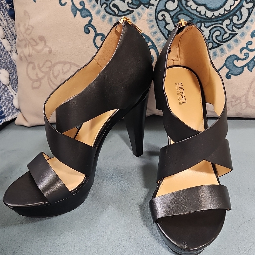 Michael Kors Black Cross-Strap Heels